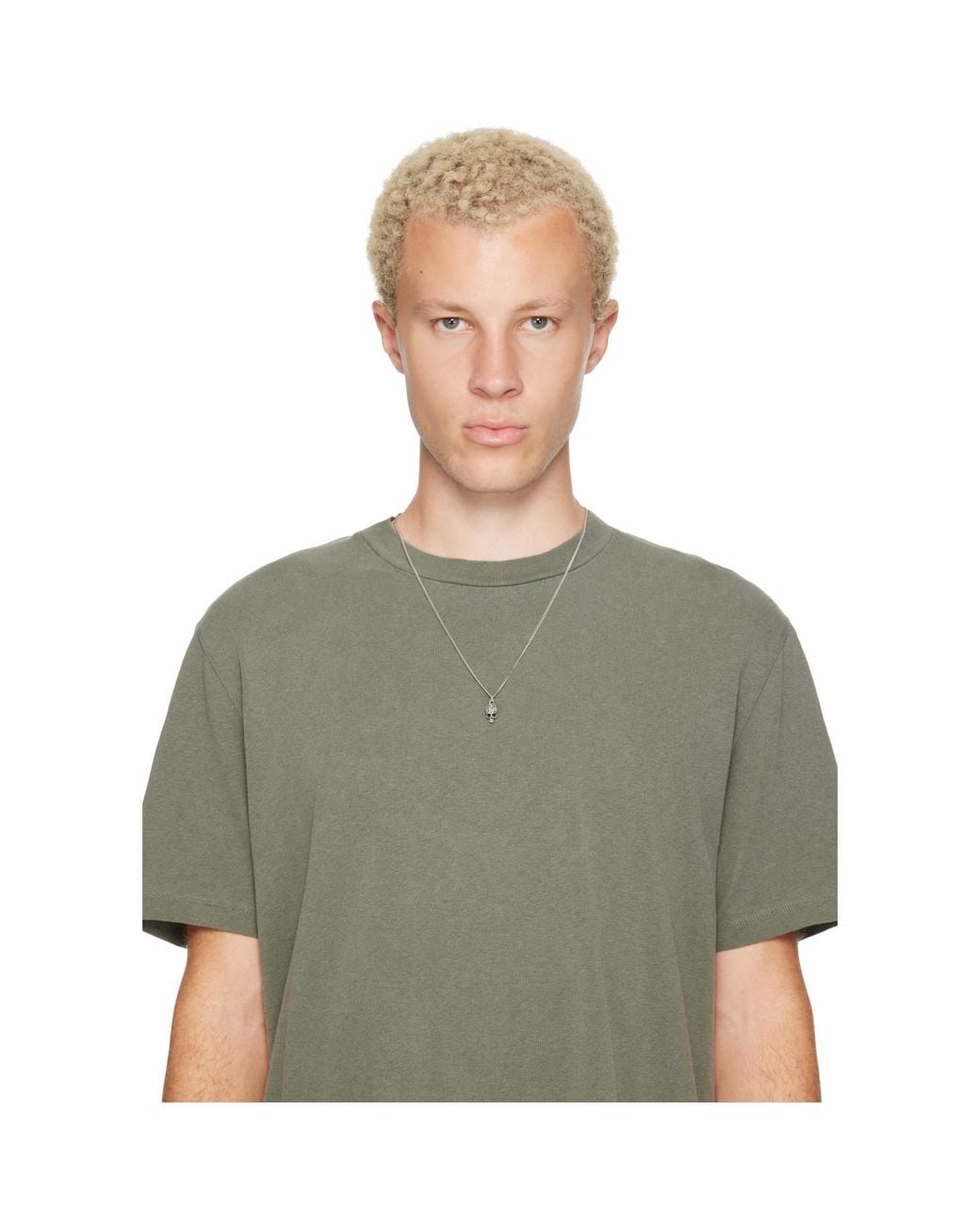 Emanuele Bicocchi Metallic Skull Necklace for men