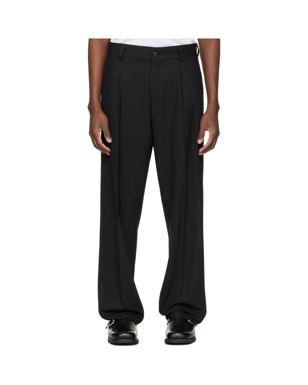 HUGO Black Modern-Fit Stretch Twill Trousers for men