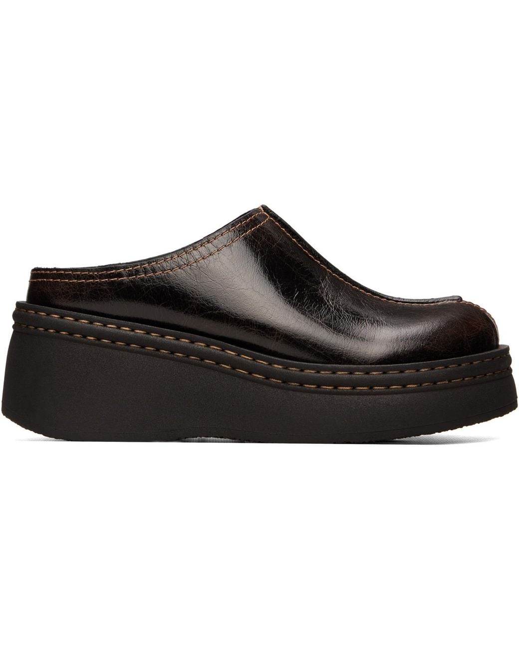 Miista Black Mego Mule Flats
