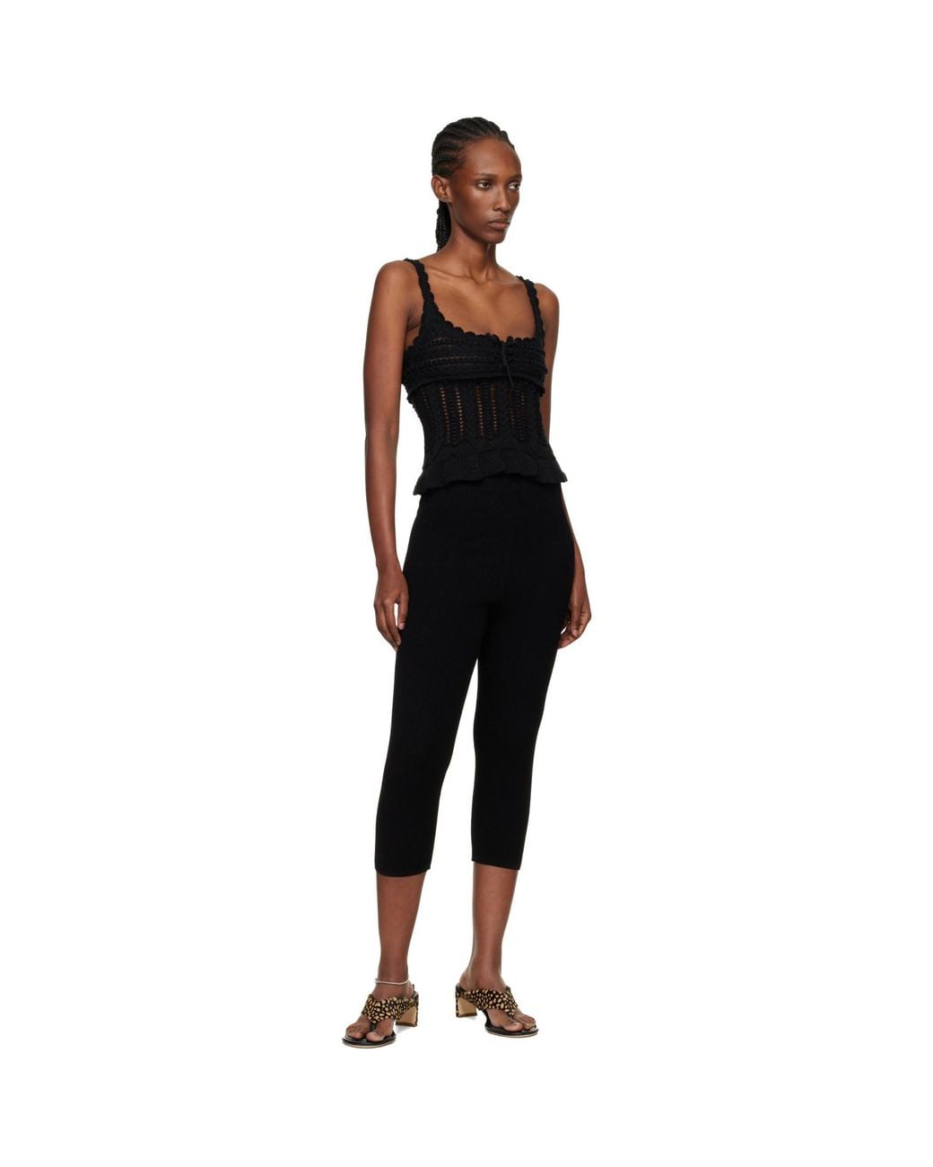 Isabel Marant Black Neves Frilly Cotton Knit Top