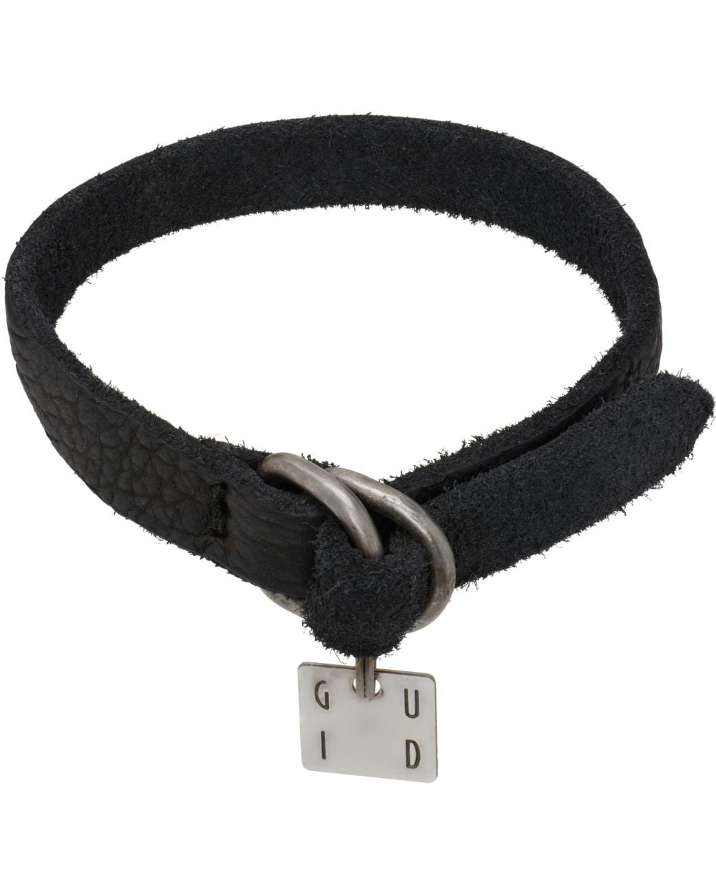 Guidi Black Leather Bracelet for men