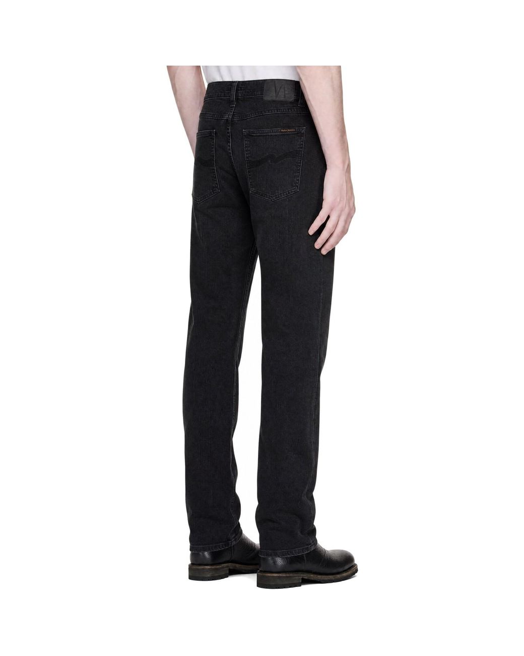 Nudie Jeans Black Lean Dean Jeans for men