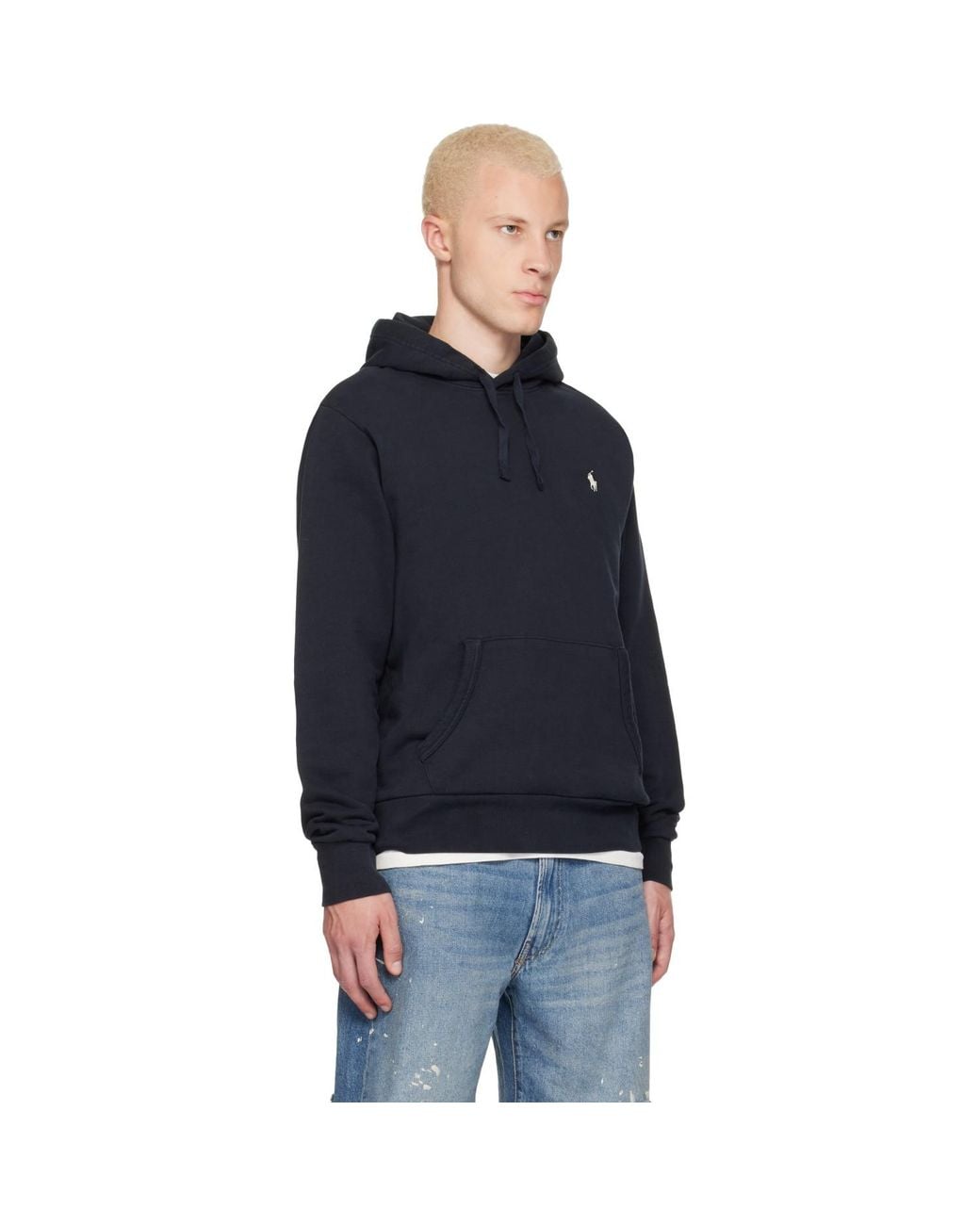 Polo Ralph Lauren Blue Embroidered Logo Hoodie for men