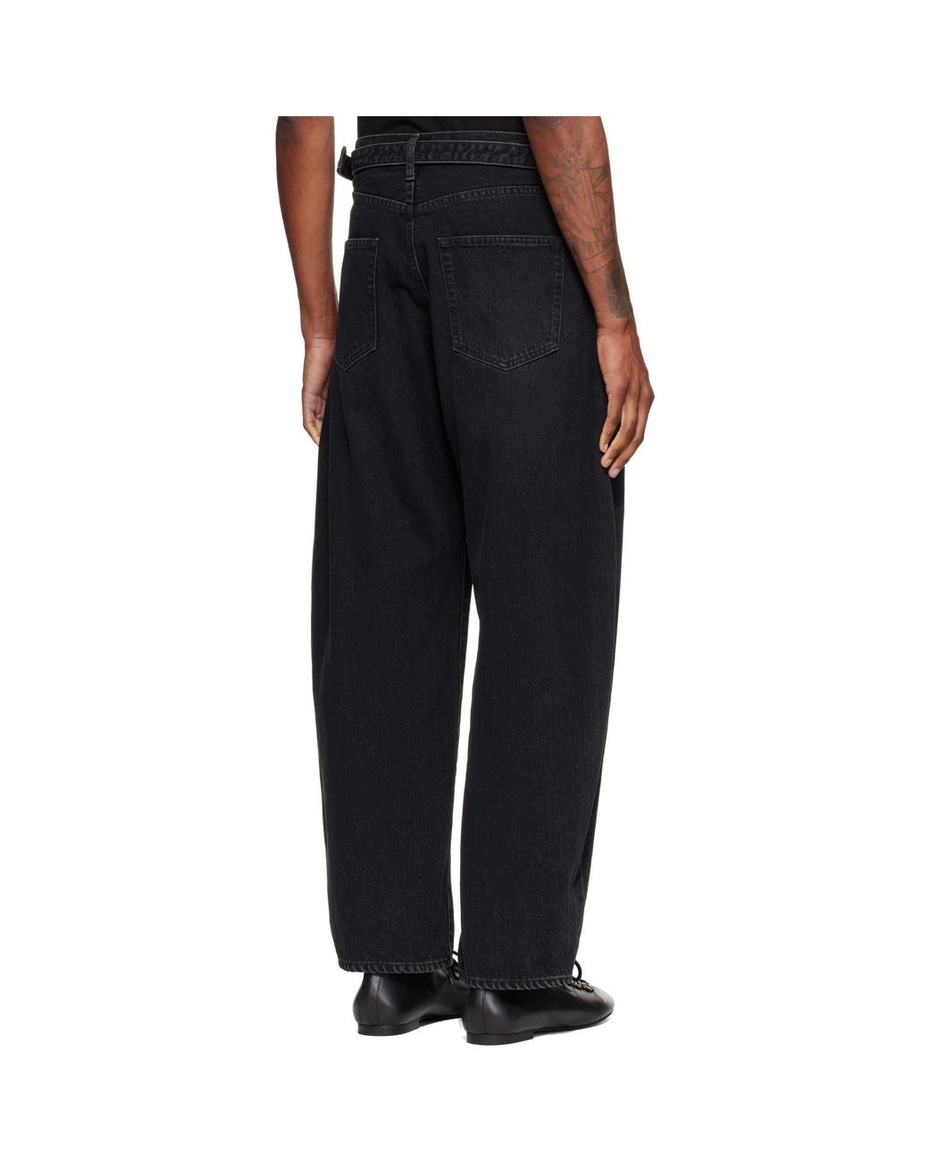 Sacai Black Belted Jeans for men