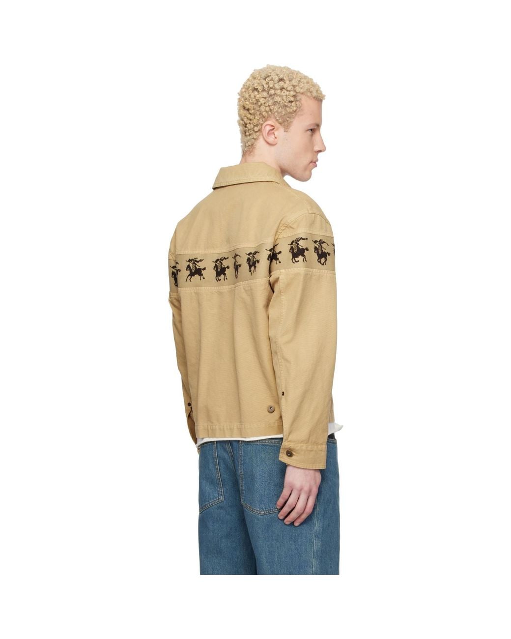 Burberry Orange Galloping Knight Cotton Canvas Jacket for men