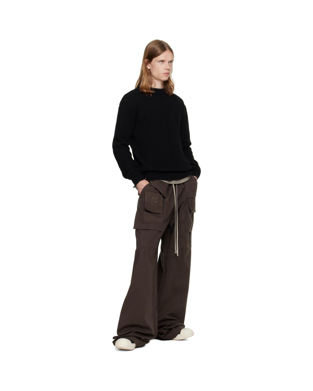 Rick Owens Brown Tower Creatch Wide Cargo Pants for men