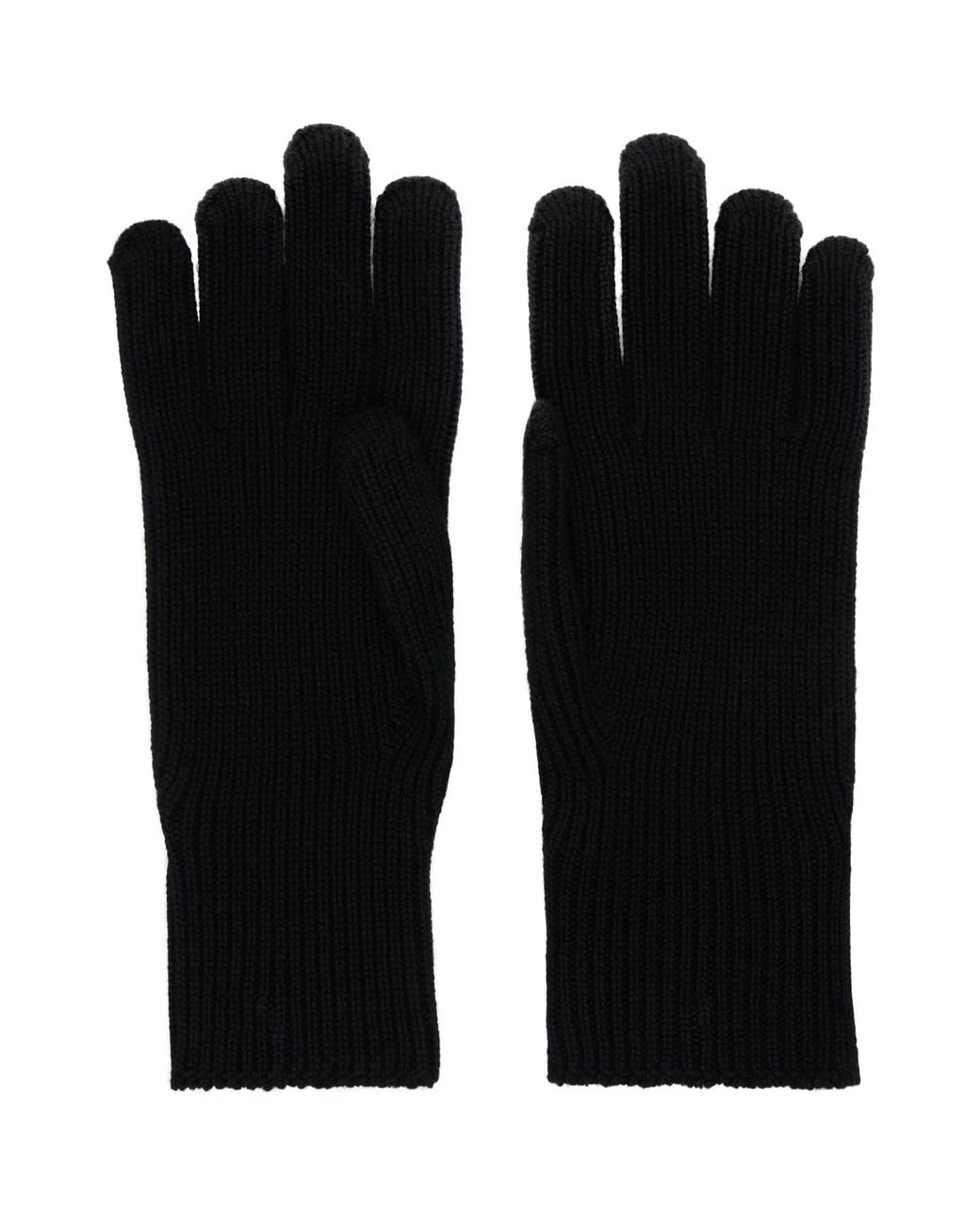 Moncler Black Wool Gloves for men