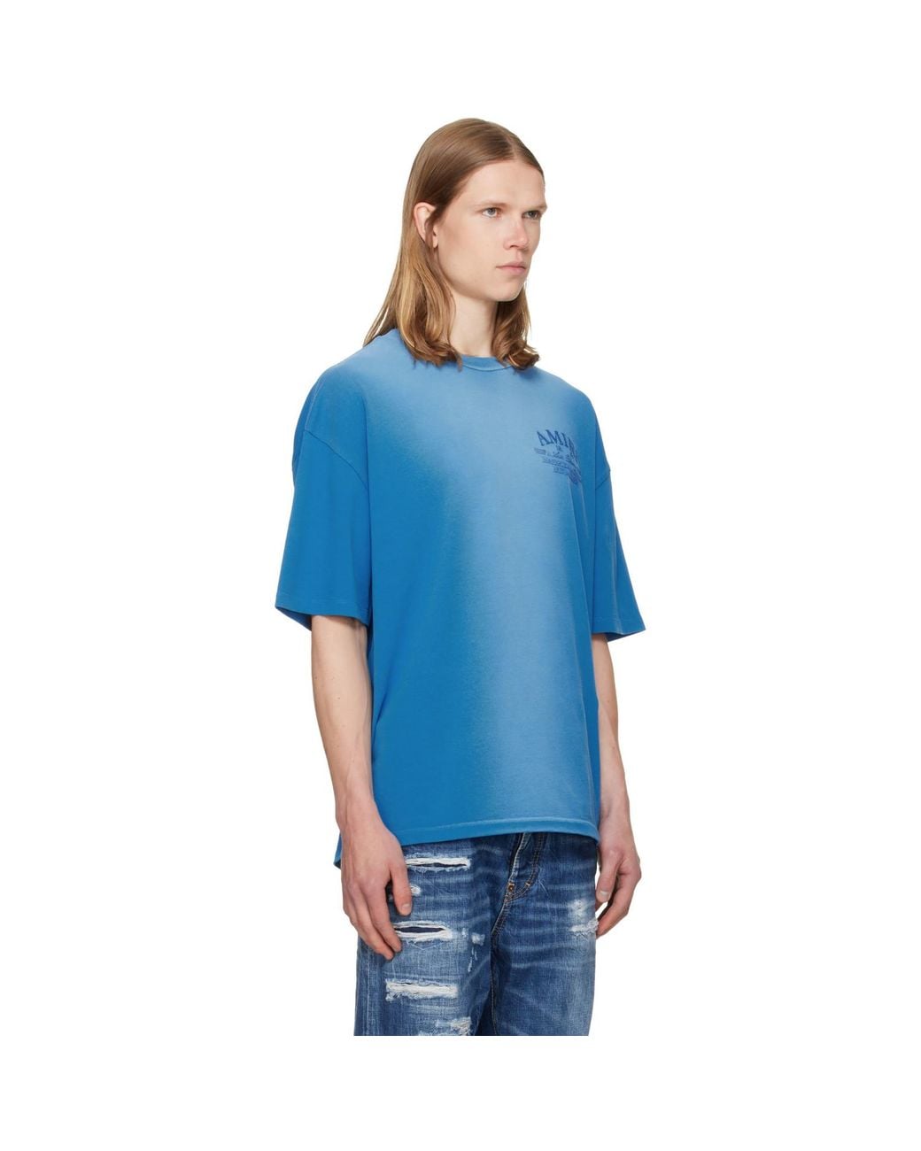 Amiri Blue 'Arts District' Hj Gd Skate T-Shirt for men