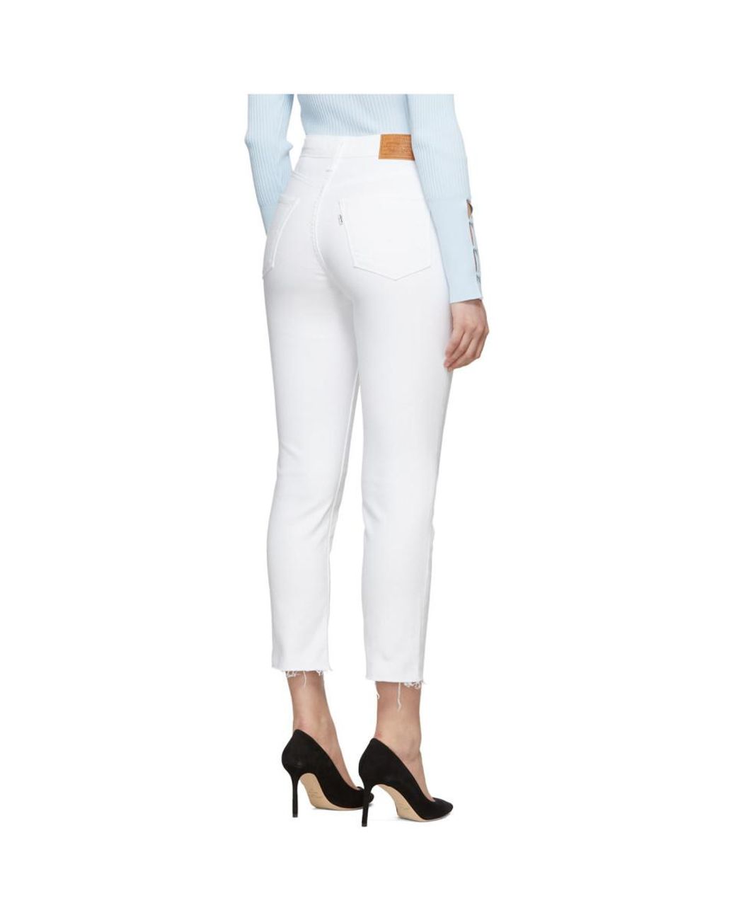 levi's 724 high rise straight white