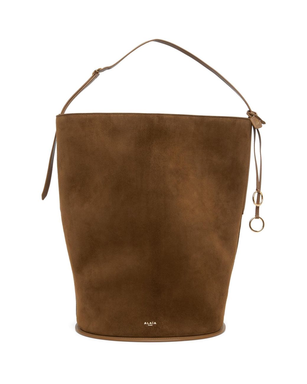 Alaïa Brown Khaki Hip Large Bucket Bi-Material Bag