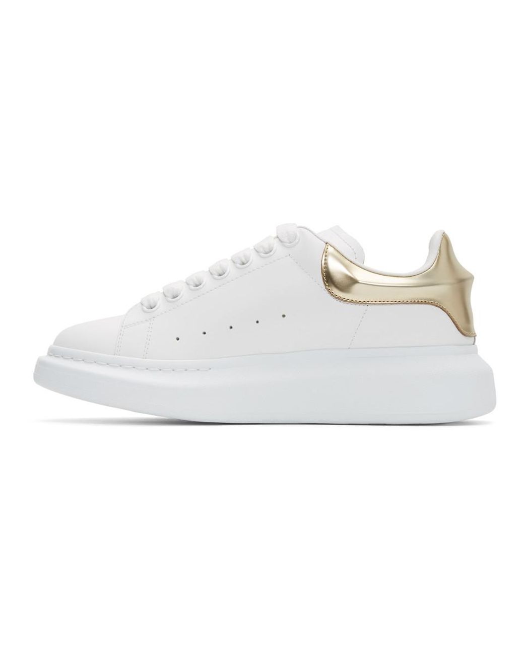 Alexander McQueen White And Gold Oversized Sneakers for Men | Lyst