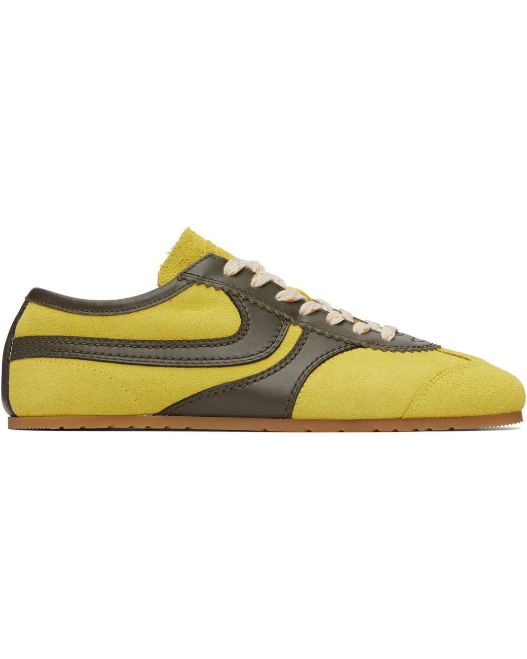 Dries Van Noten Black Khaki Suede Sneakers for men