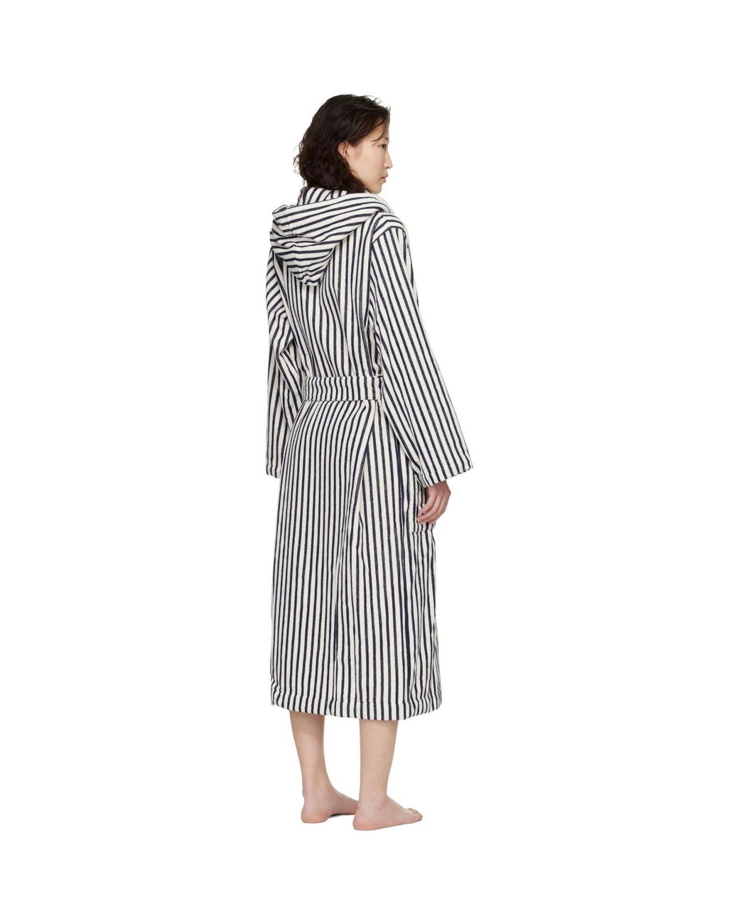 Tekla Black Terry Hooded Bathrobe