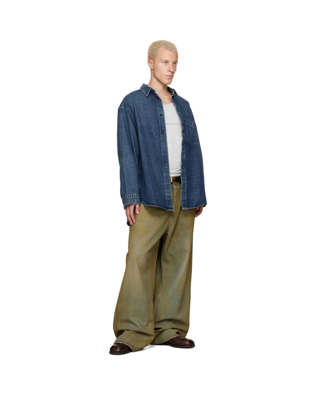 Agolde Green Bagley Rounded Baggy Jeans for men