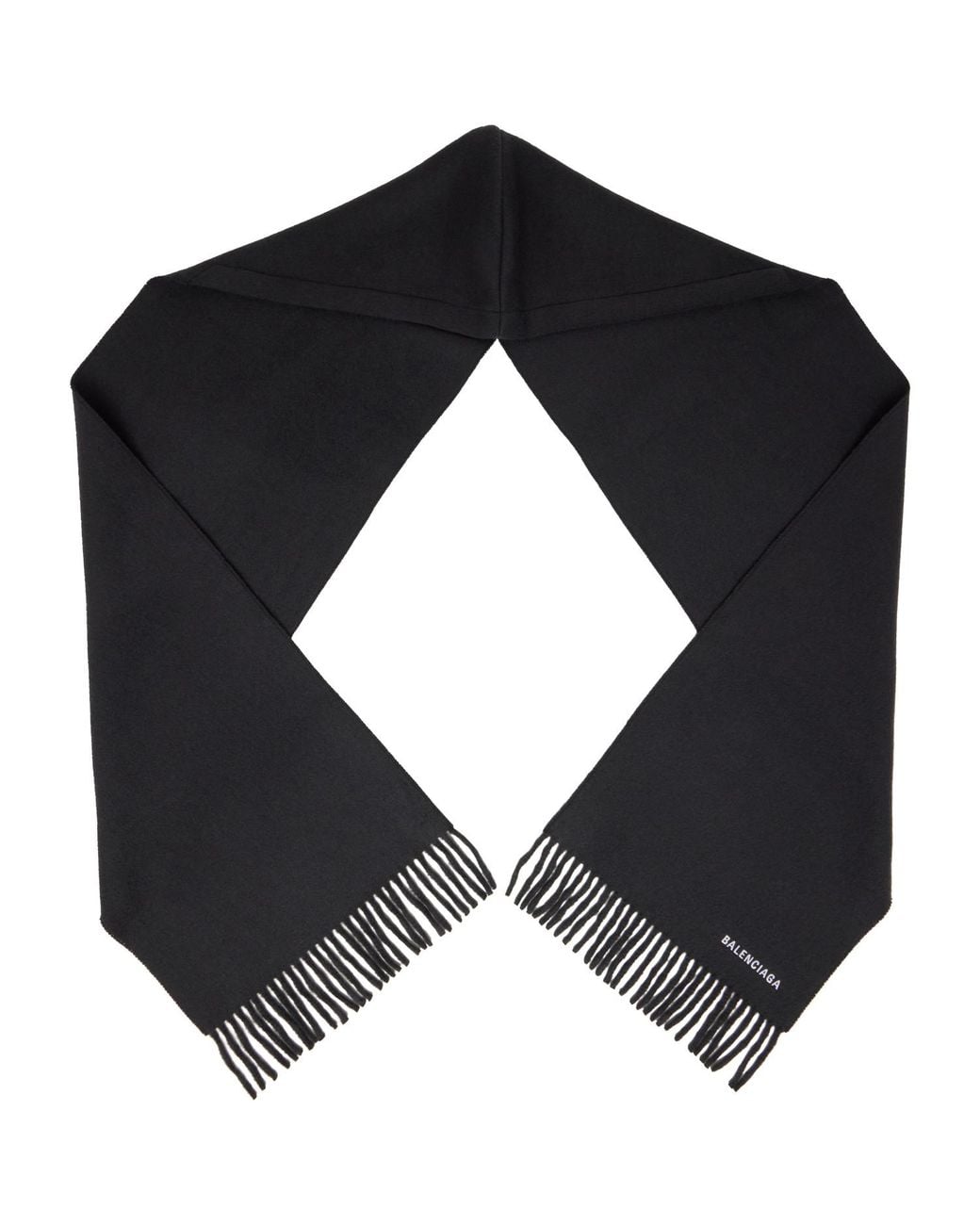 Balenciaga Black Wool Hooded Scarf