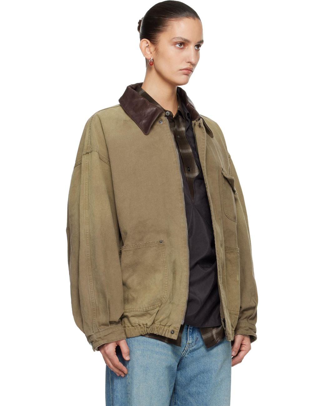 Ssstein Brown Sulfur Dyed Oxford Vintage Jacket