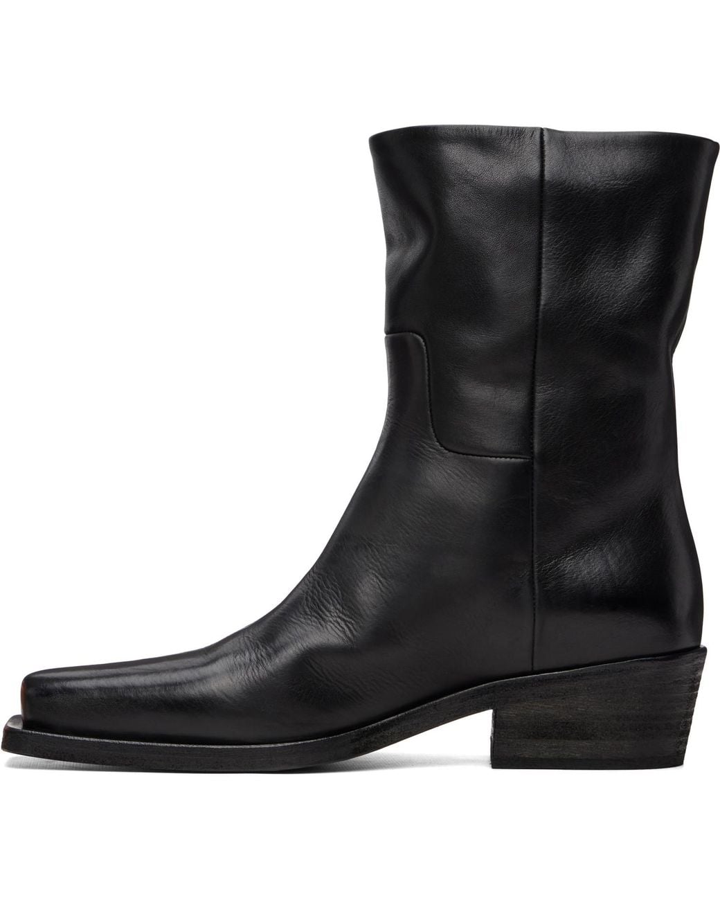 Marsèll Black Tex Soft Pebbled Leather Boots for men