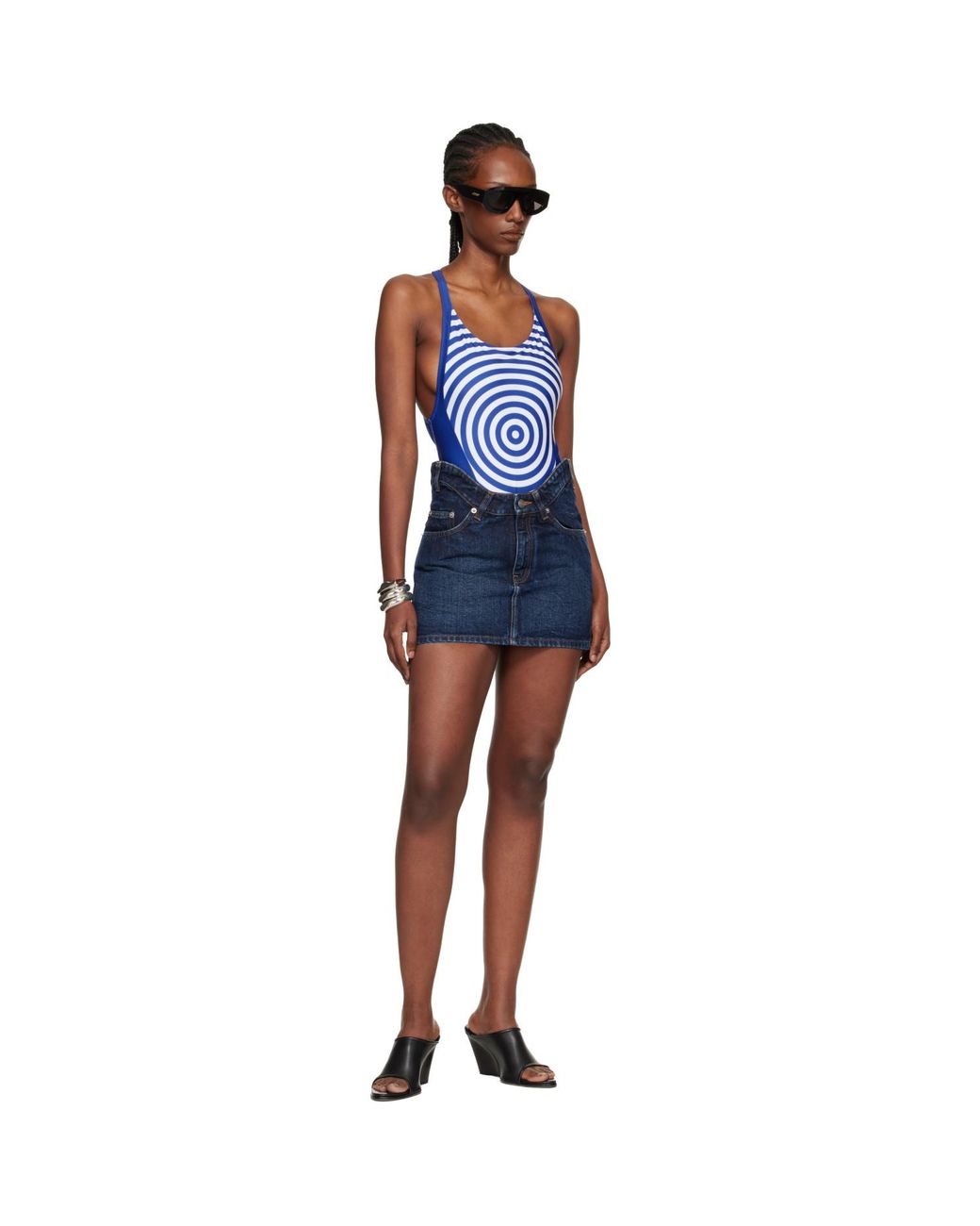 Jean Paul Gaultier Blue 'The Curved' Denim Miniskirt