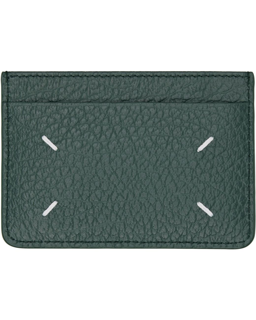 Maison Margiela Green Four Stitches Card Holder