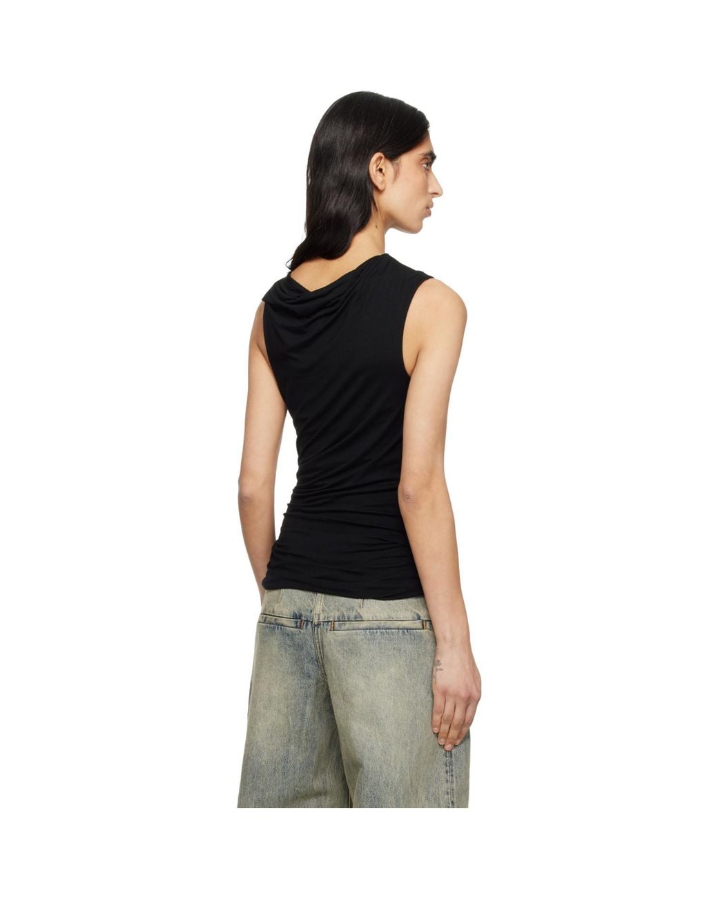 Entire studios Black Drape Tank Top