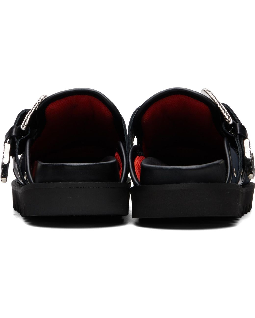 Toga Black Eyelet Metal Sabot Slip-On Loafers