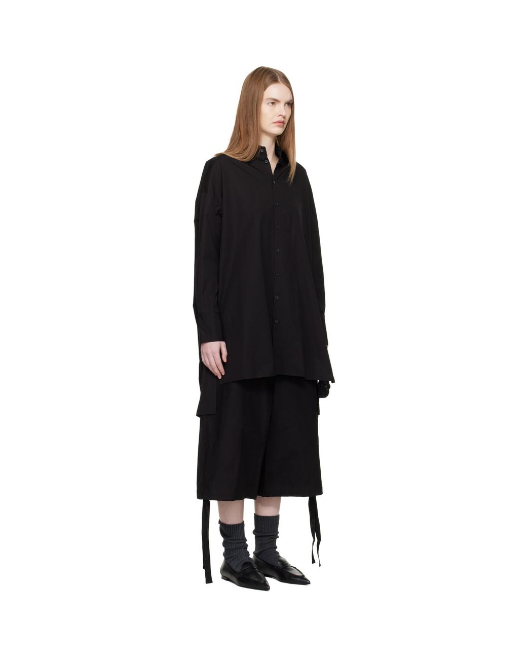 Yohji Yamamoto Black Broad Button Detail Shirt
