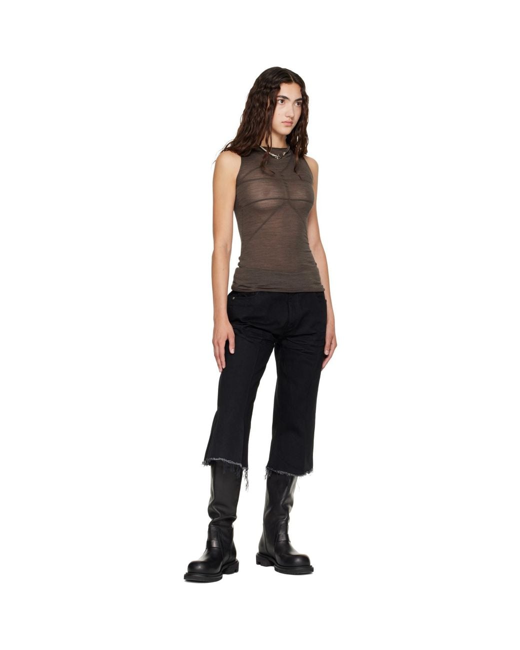 Rick Owens Black Tower Sleeveless Temple T Top