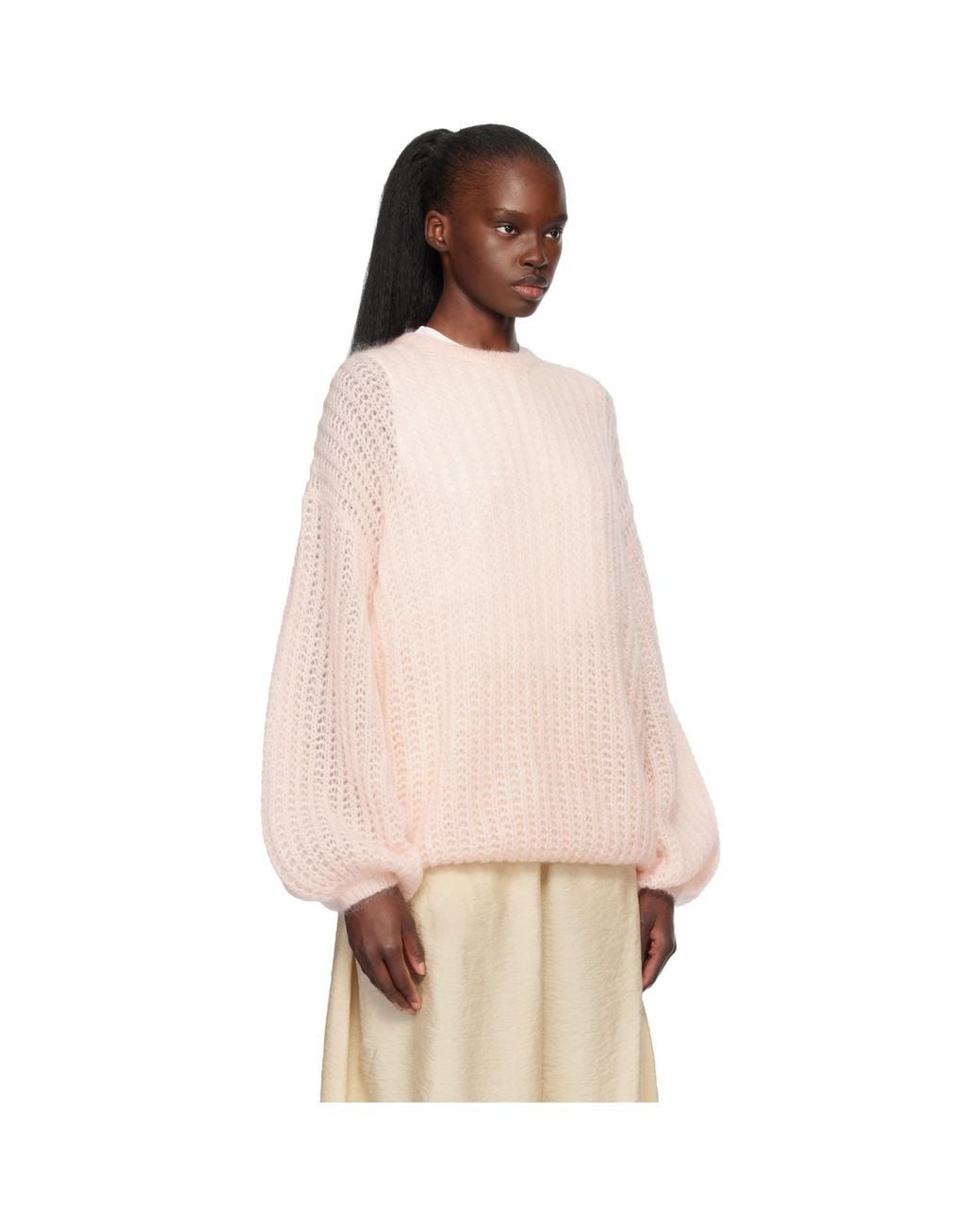 Totême Pink Puffed Knit Sweater