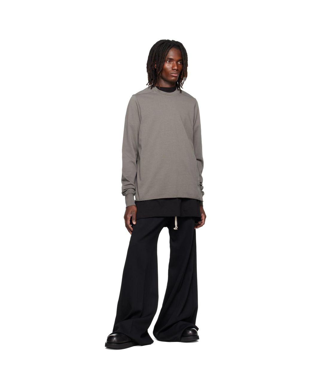 Rick Owens Gray Tower Crewneck Sweatshirt for men