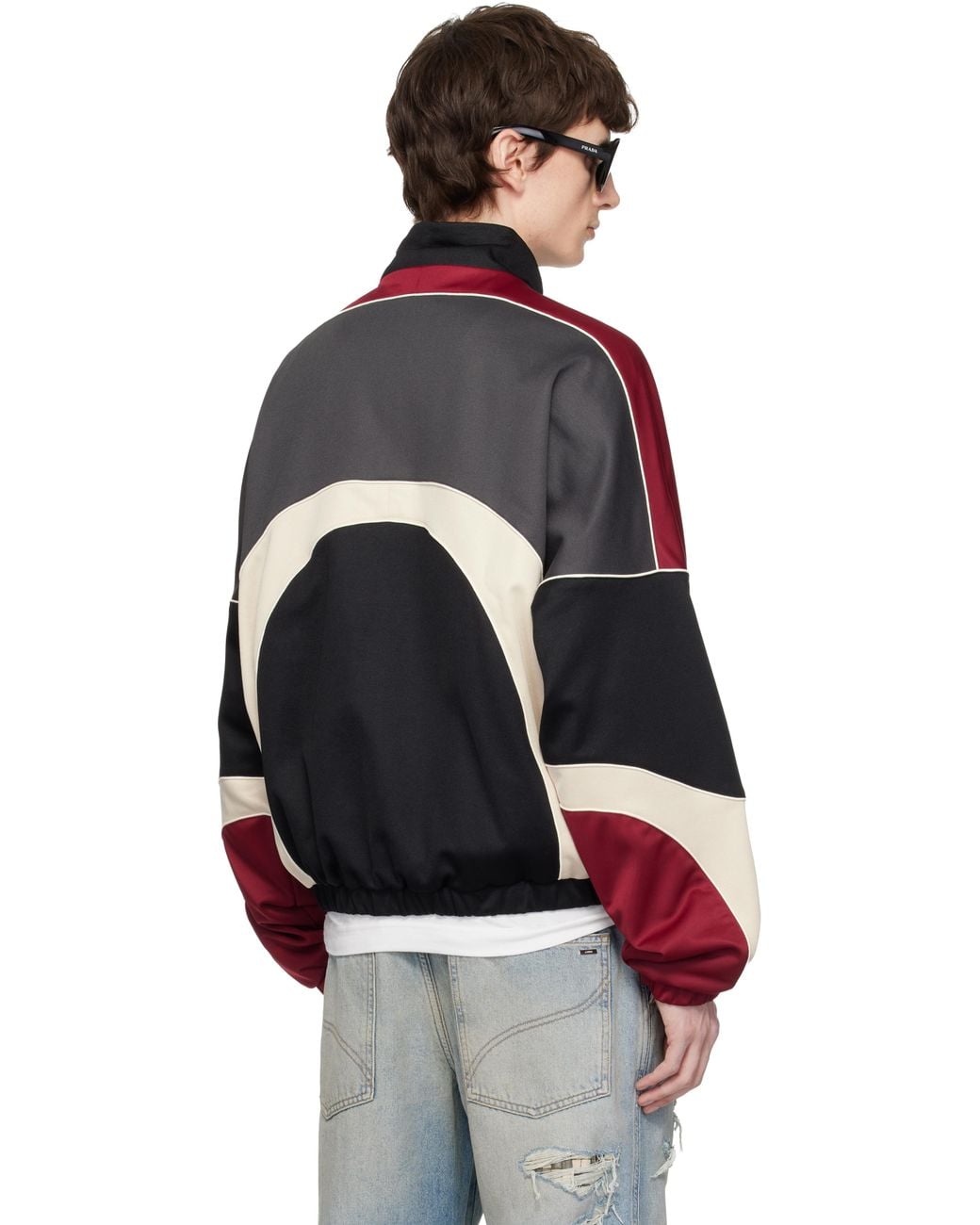 Amiri Black Oversized Panel Track Jacket for men