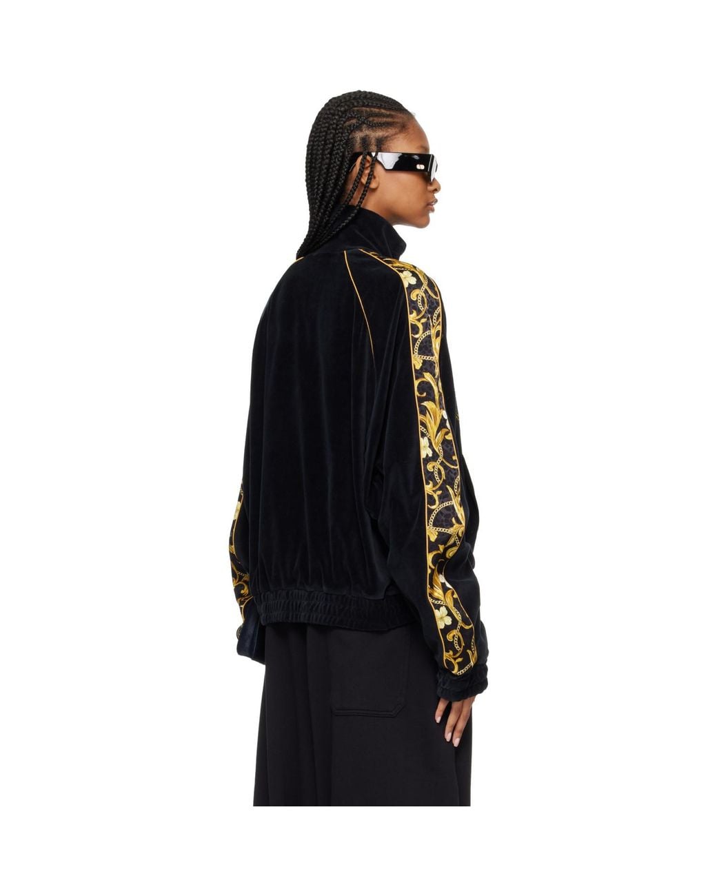 Lu'u Dan Black Supa Sleaze Velvet Track Jacket
