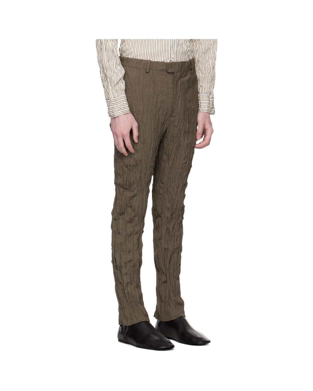 Bottega Veneta Multicolor Crushed Wool Slim Trousers for men