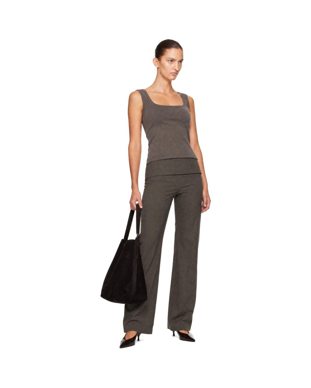 St. Agni Gray Organic Cotton Ballerina Top