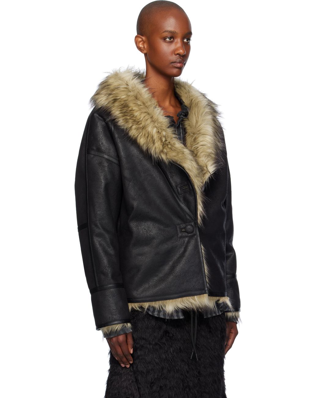 [OPEN YY] / ☆ 24FW FAUX FUR REVERSIBLE JACKET / BROWN OPEN YY