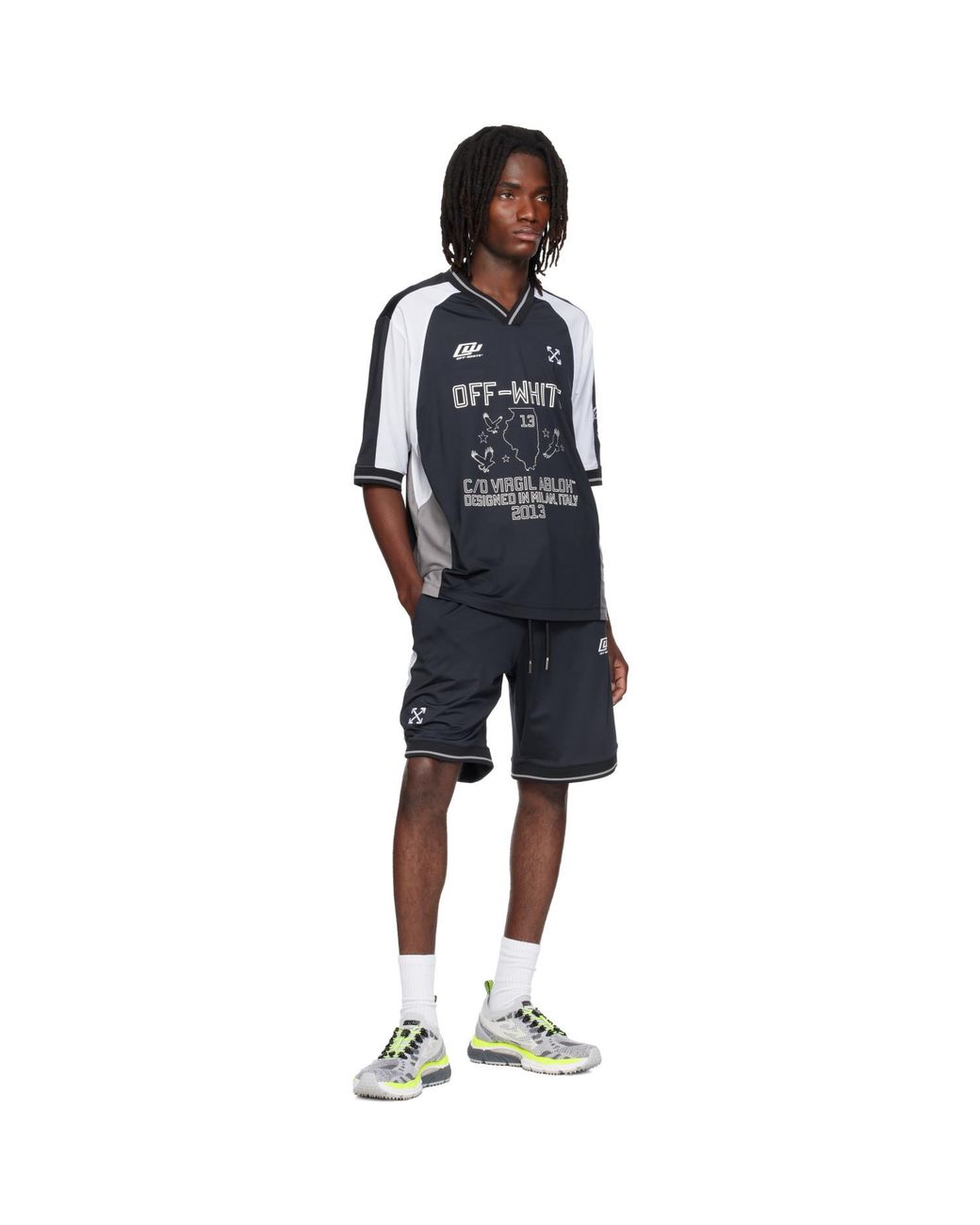 Off-White c/o Virgil Abloh Blue Owr Team Soccer Shorts for men