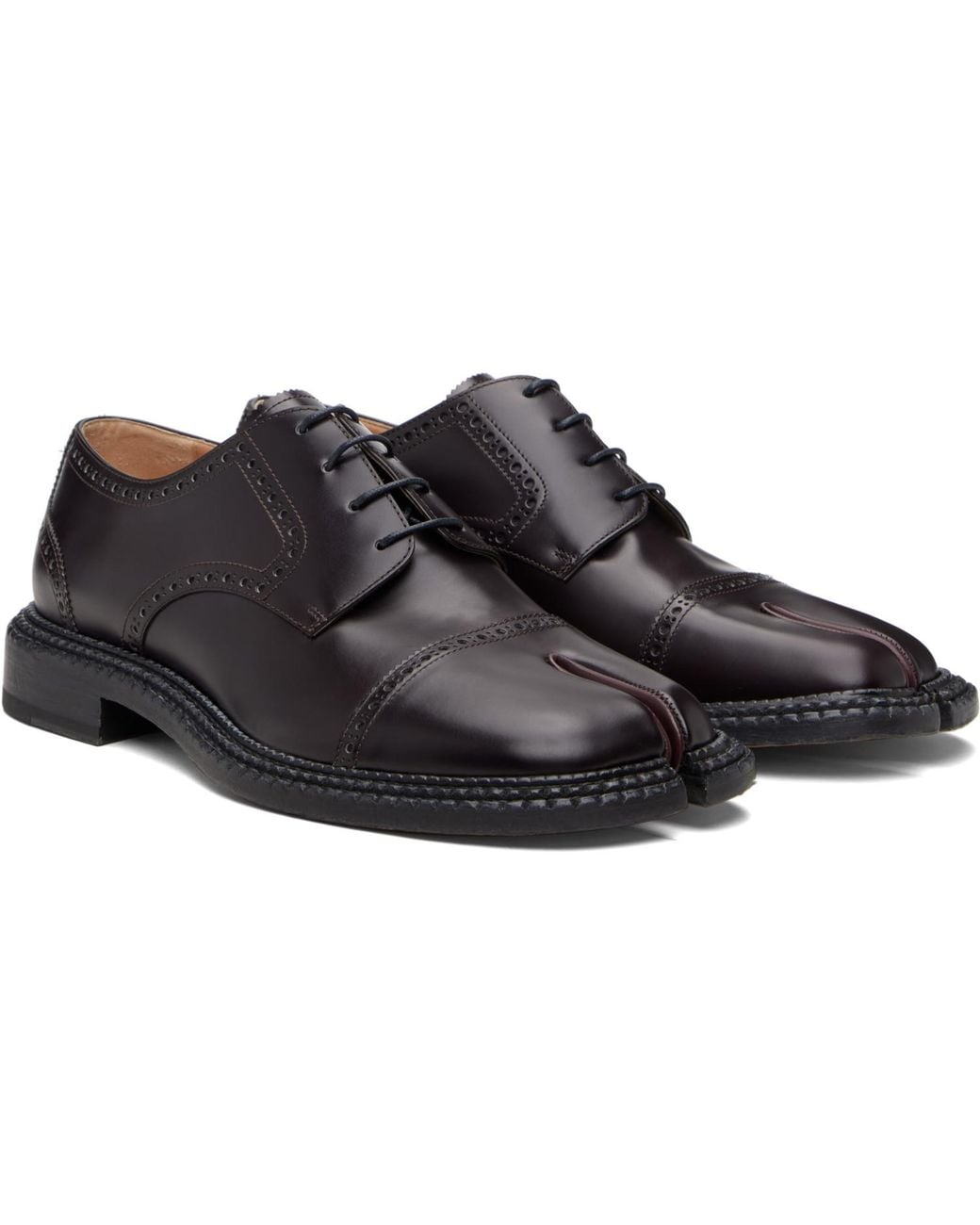 Maison Margiela Black Tabi City Lace-Up Derbys for men