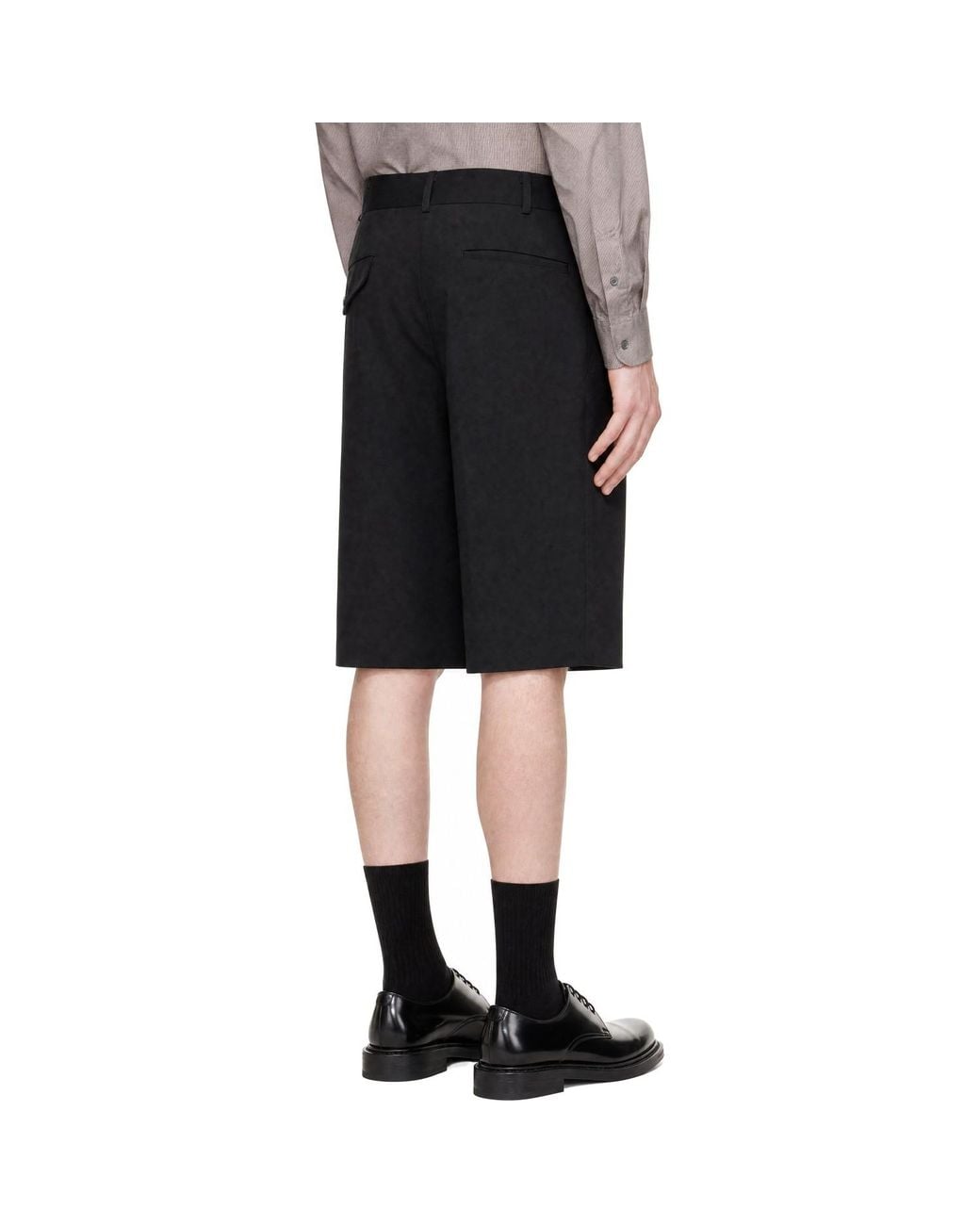 Comme des Garçons Black Wool Gabardine Shorts for men