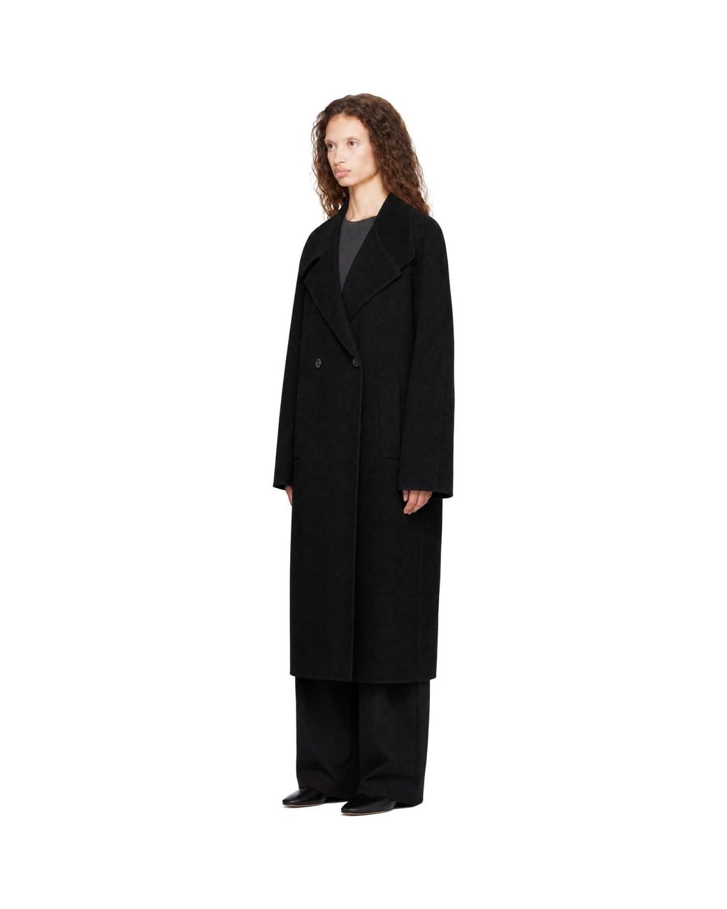 Lisa Yang Black Doublé Button Coat