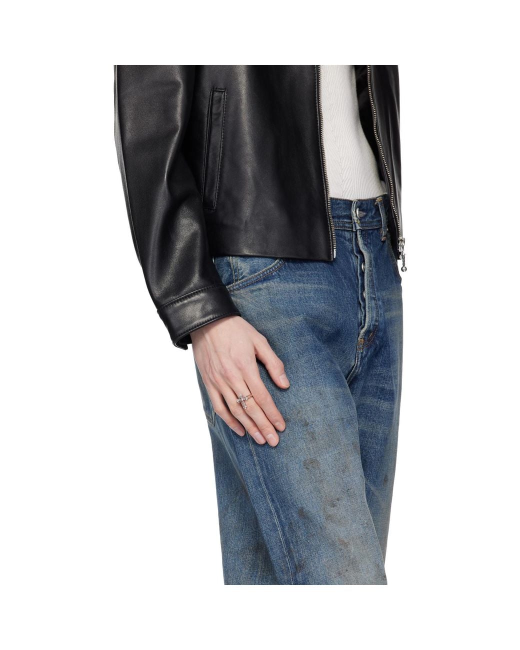 Emanuele Bicocchi Metallic Fleury Cross Ring for men