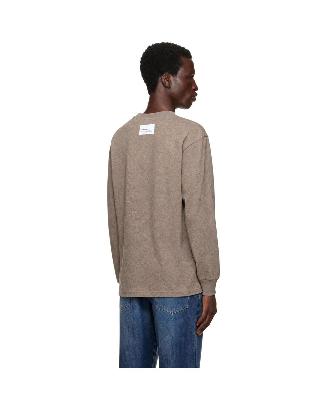 Aape By A Bathing Ape Natural Moonface Logo Long Sleeve T-Shirt for men