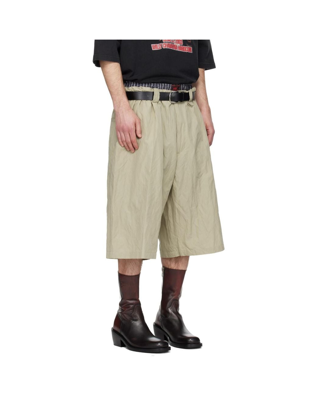 Willy Chavarria Natural Khaki Toluca Shorts for men