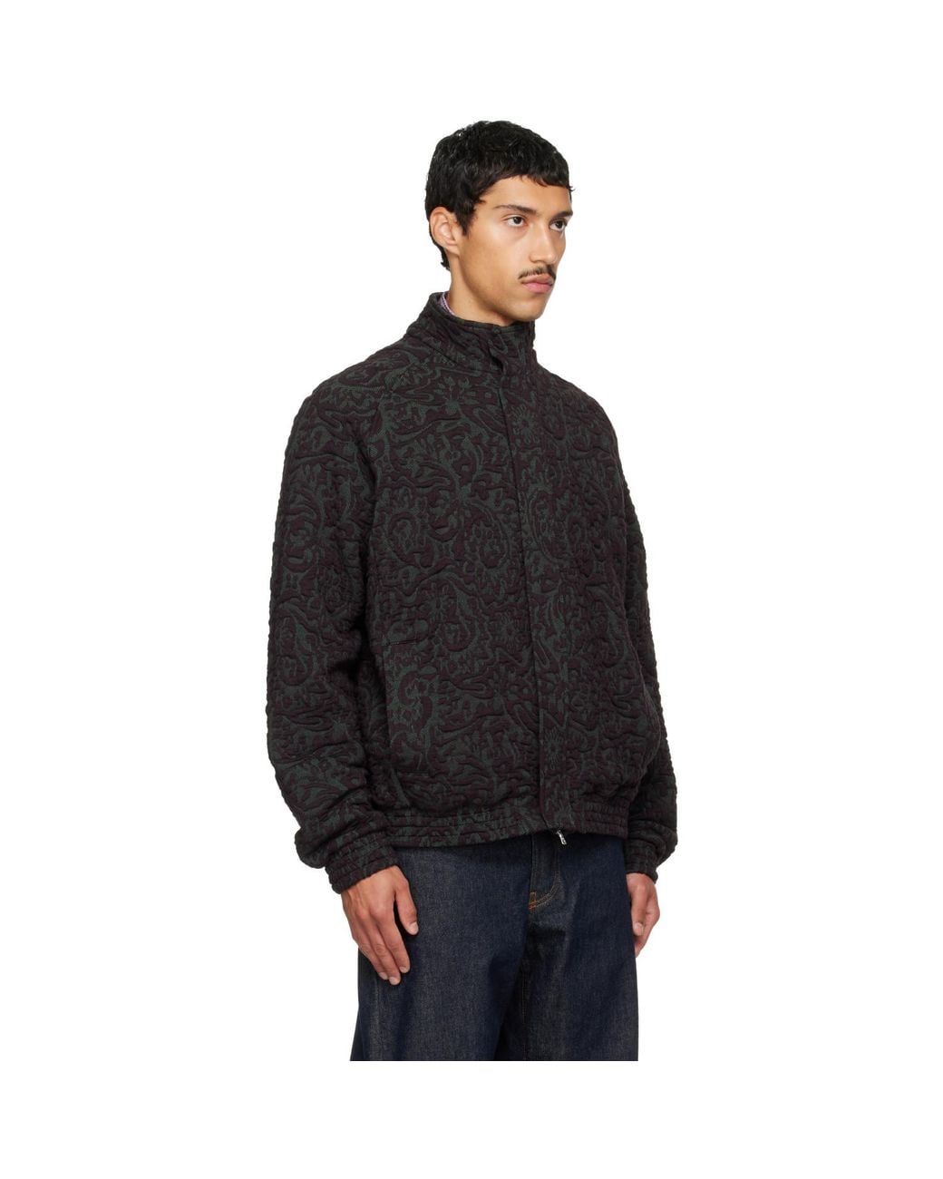 Dries Van Noten Black Jacquard Jacket for men