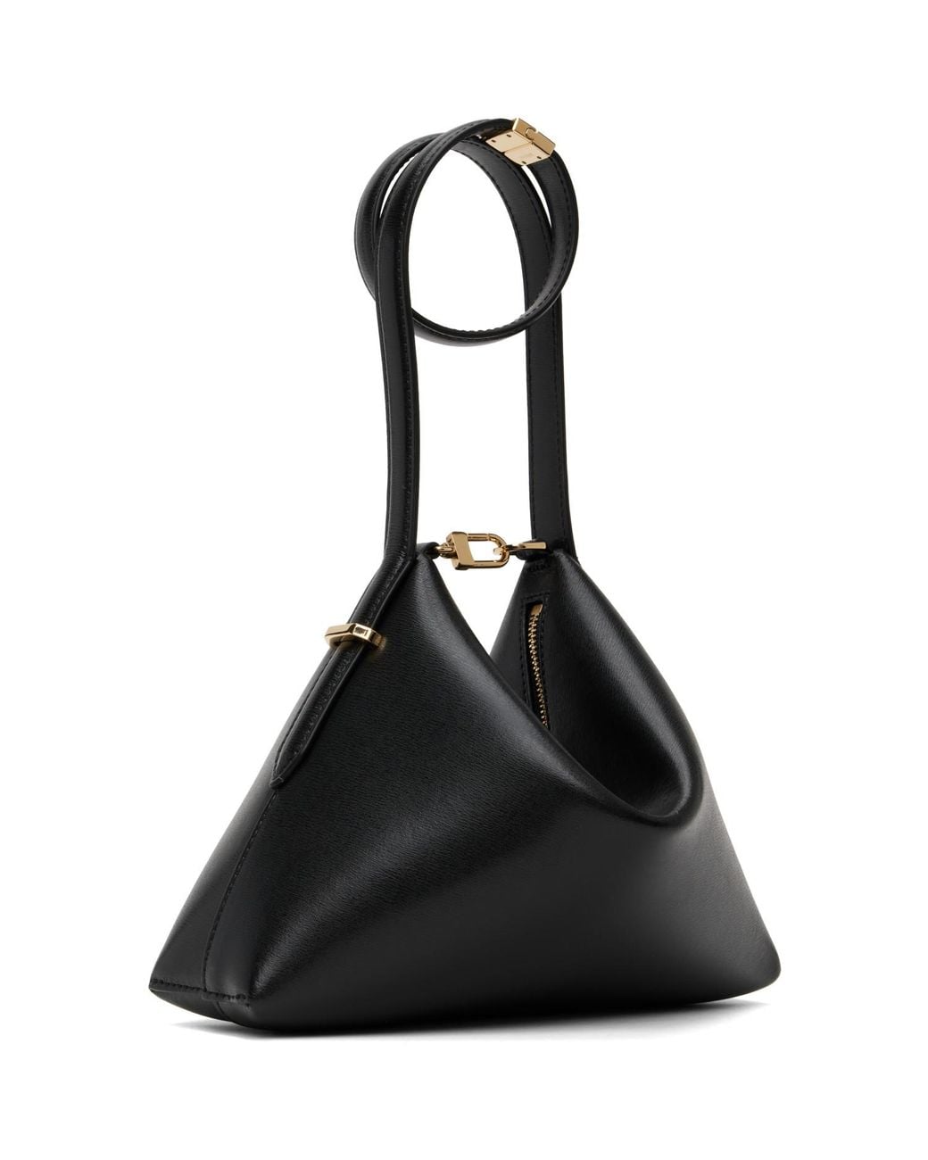 Totême Black Bevel Leather Wristlet Clutch