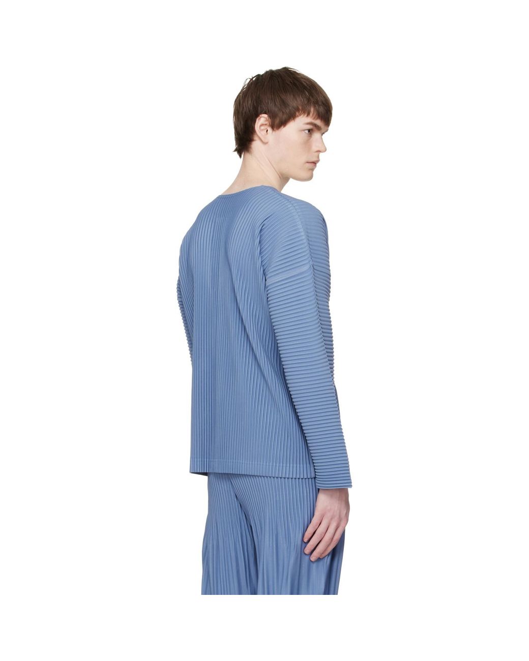 Homme Plissé Issey Miyake Blue Monthly Colors February Henley for men