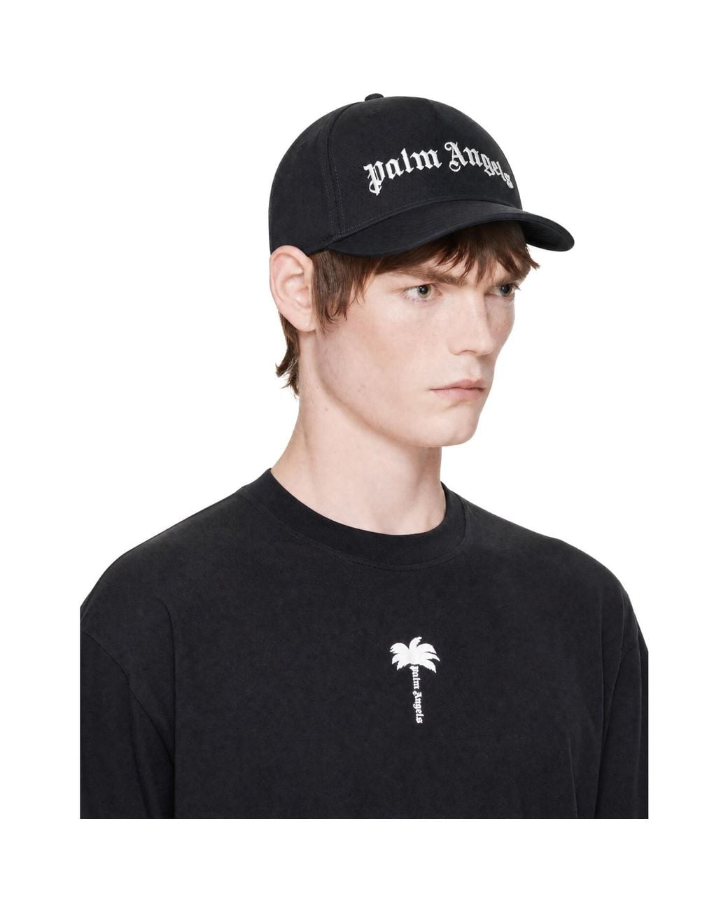 Palm Angels Black Classic Logo Cap for men