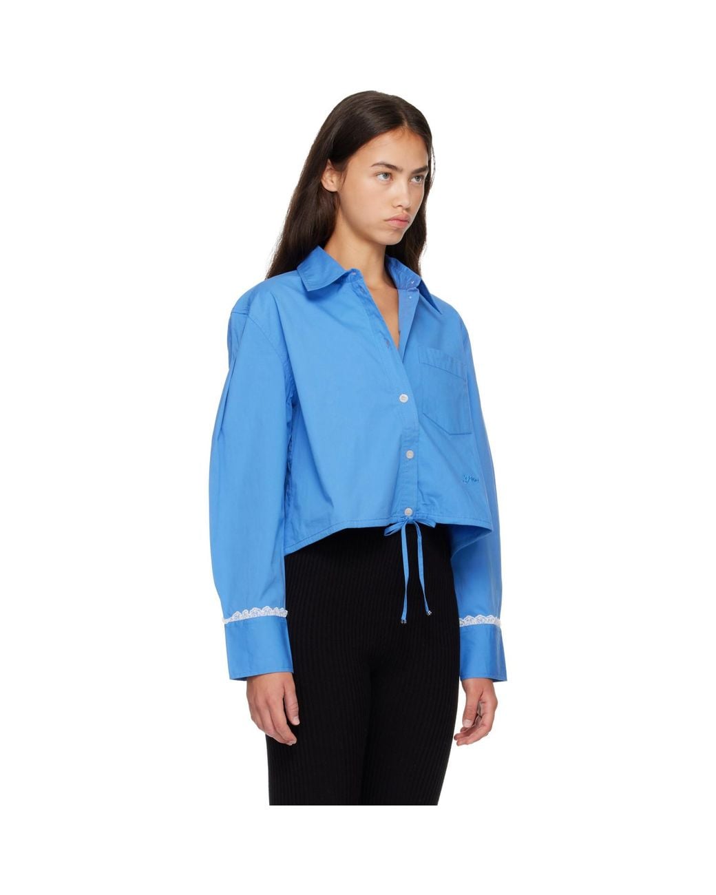 Ganni Blue Cotton Shirt