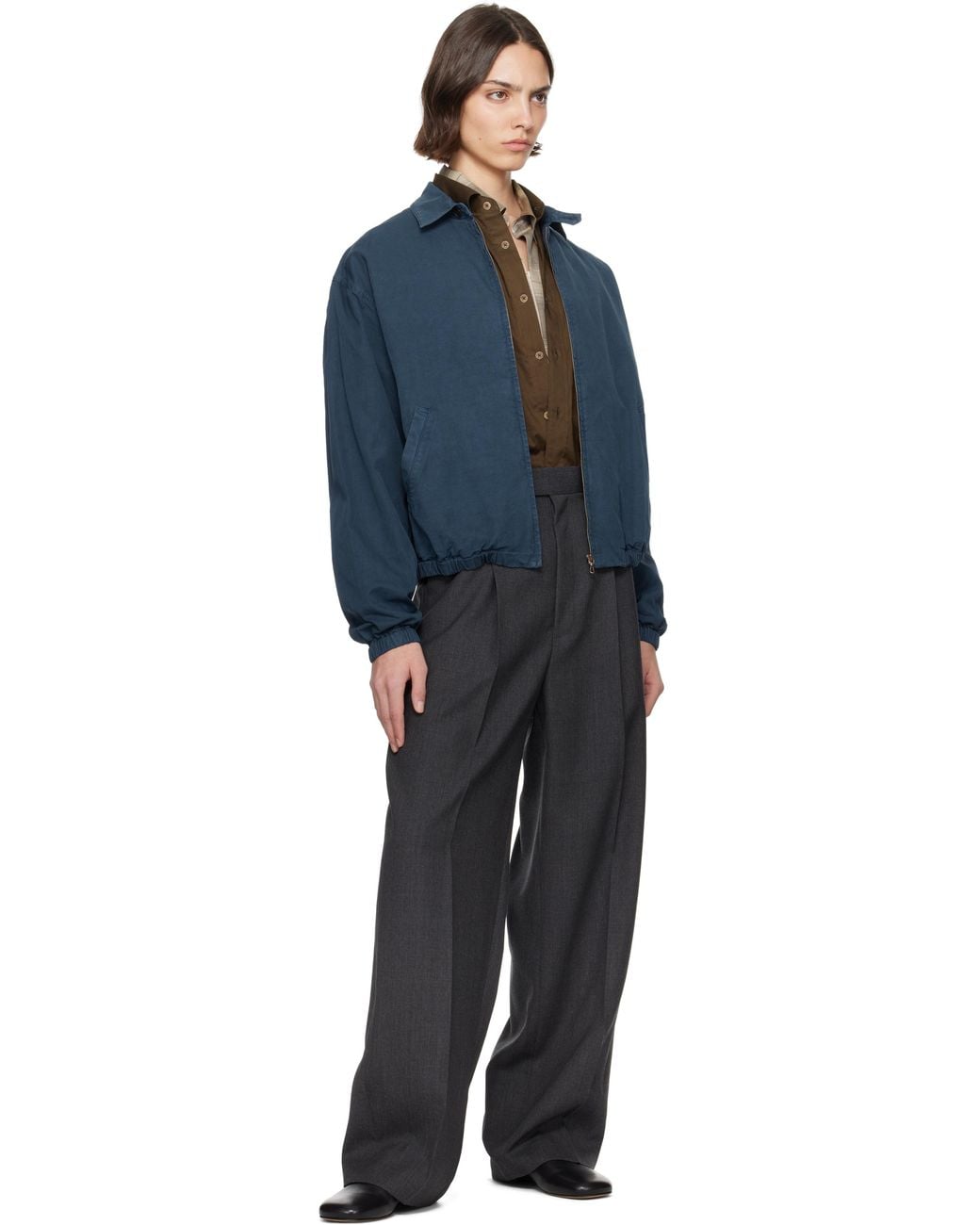 AURALEE Product Dyed Finx Gabardine Swing Jacket in Blue | Lyst