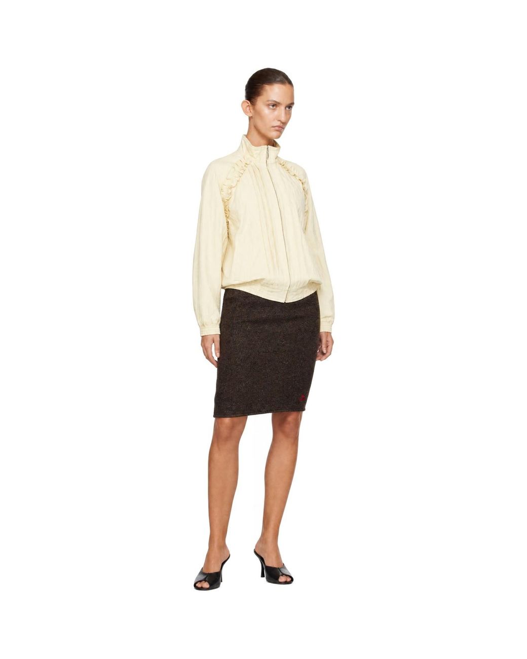 ShuShu/Tong Black Straight Knit Midi Skirt