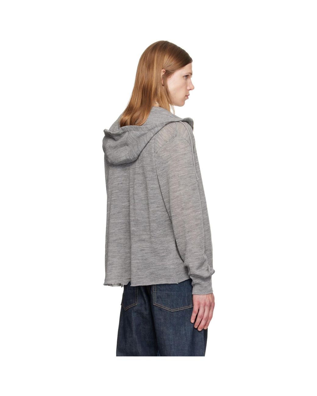 TONYWACK Blue Light Wool Zip Hoodie for men