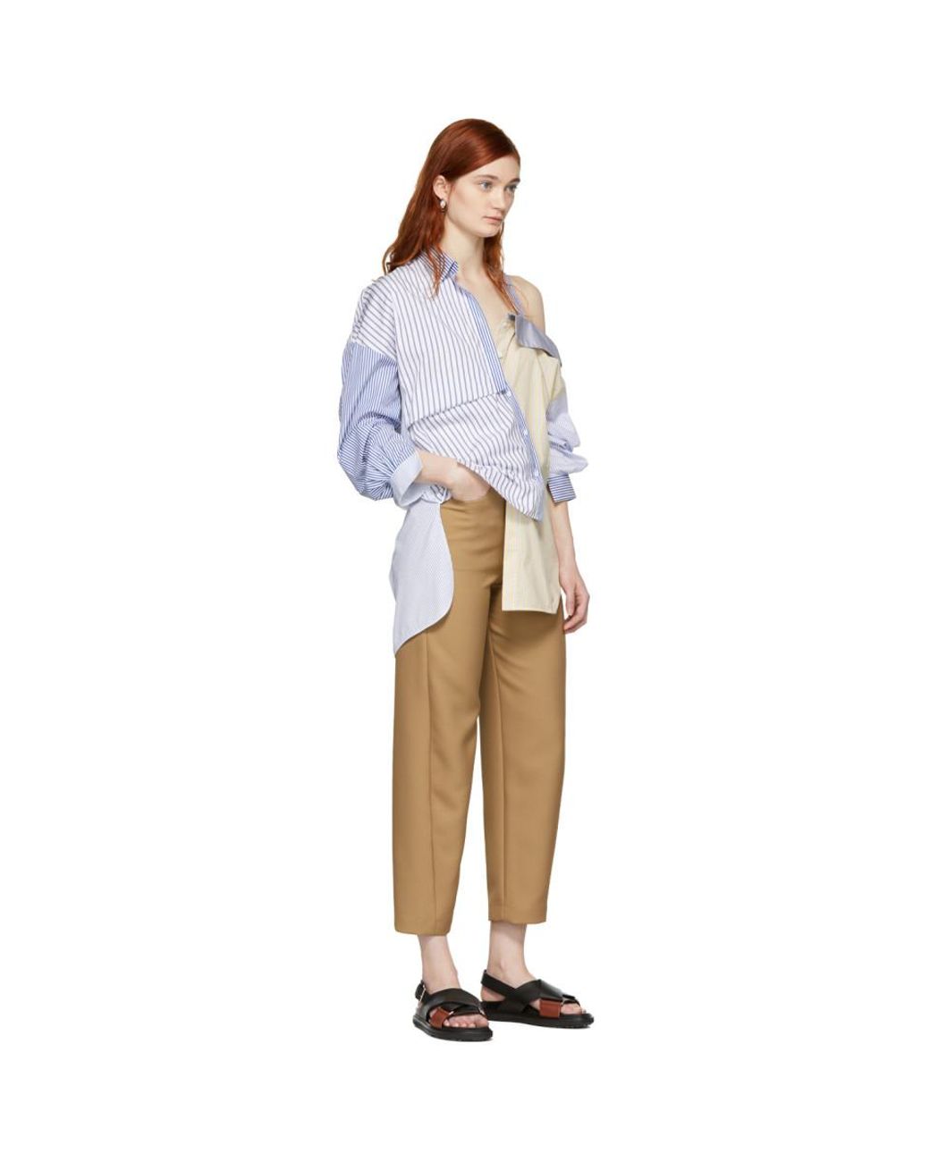 Totême Khaki Novara Trousers in Natural 